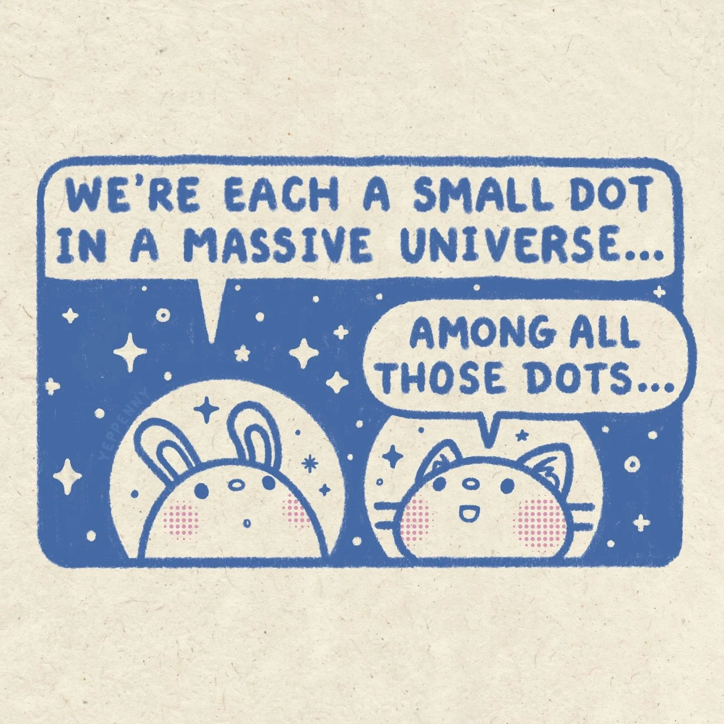 how lucky 💙

share this with someone you feel lucky to have found 💫🌌

p.s. little comics like this one are available as surprise prints through our monthly snail mail club 💌🌷
.
.
.
.
#comic #comics #sketch #cuteart #comicart