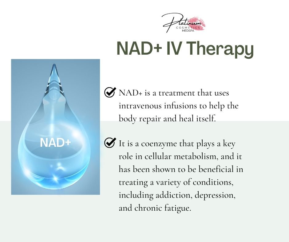 Come on in for a NAD+ IV Infusion, and get ready to feel the benefits! 🌟 This treatment is amazing for boosting energy levels and enhancing mental clarity. 

For those struggling with addiction, it can also support recovery by reducing cravings and 