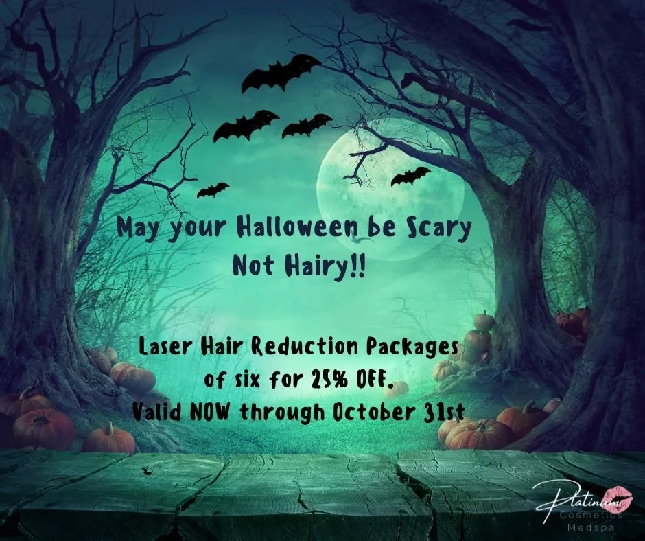 🎃 May your Halloween be scary&hellip; NOT hairy! 👻✨

It&rsquo;s time to say goodbye to unwanted hair and hello to frighteningly smooth skin! 💫

💥 Laser Hair Reduction packages of 6 are now 25% OFF! 💥

Don&rsquo;t miss out on this boo-tiful deal 