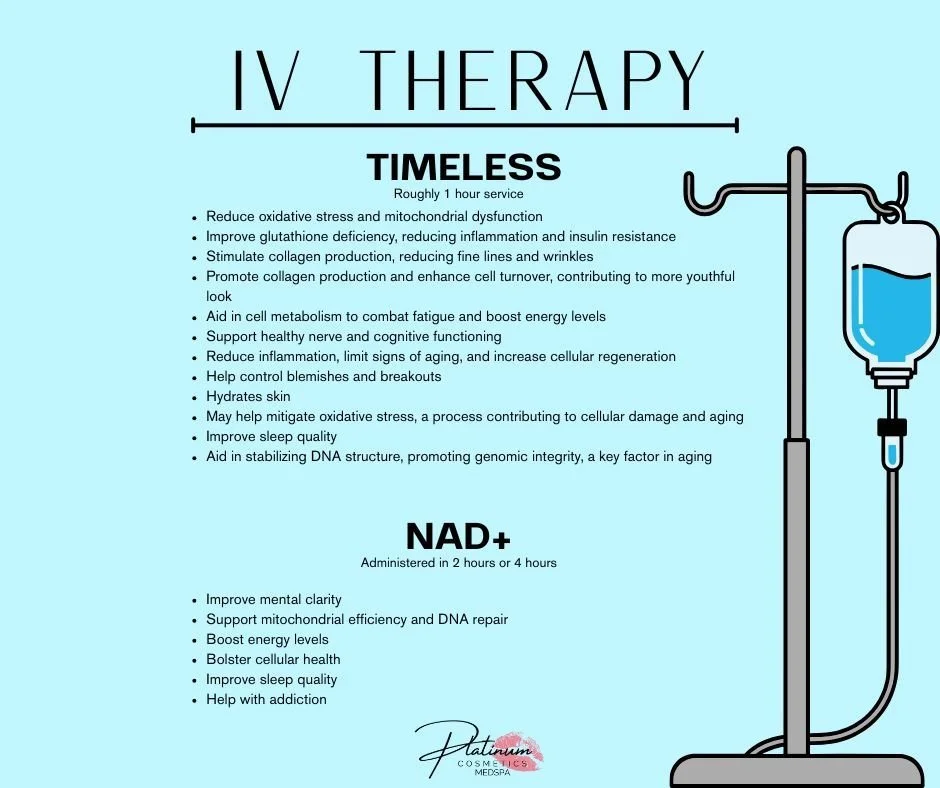 💧✨ NAD+ IV ✨💧

NAD+ is a coenzyme found in every cell of the body &mdash; and it&rsquo;s essential for energy production, cellular repair, and healthy aging. As we age, our NAD+ levels naturally decline&hellip; which can show up as fatigue, brain f