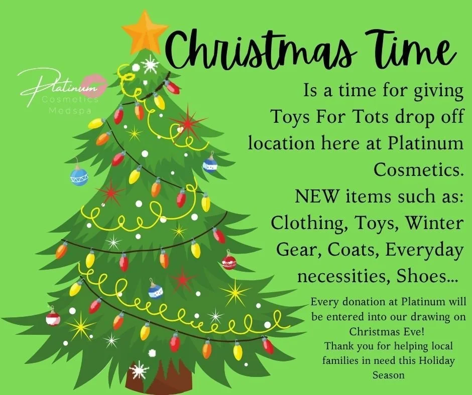 🎄 Toys for Tots Drive! 🎁

We are so proud to be a drop-off location again this year! You can bring your new, unwrapped items to Platinum Cosmetics now through the holiday season.

✨ Accepting:
&bull; Toys &amp; games
&bull; Clothing &amp; winter ge