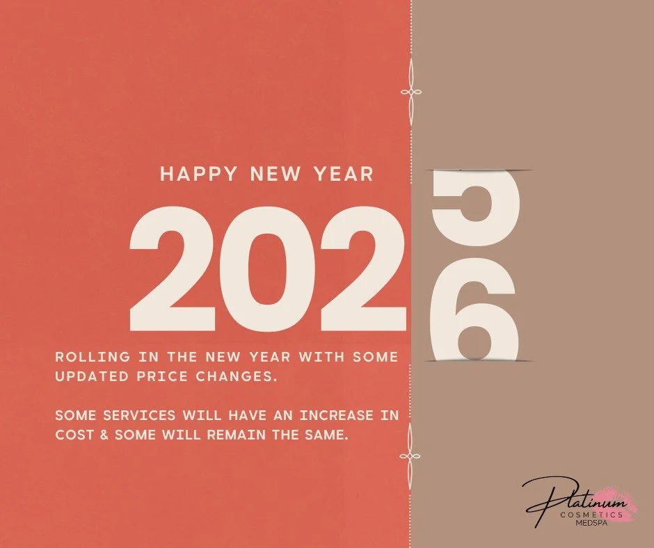 ✨ A Quick Update From Platinum Cosmetics ✨

At Platinum Cosmetics, we always strive to keep our pricing competitive and accessible for our clients. Some of our services will remain the same price, while others will see a small increase.

Due to risin