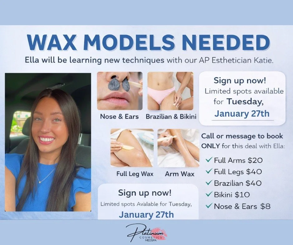 ✨ Don&rsquo;t forget to book your wax appointments with Ella! ✨

Ella will be working alongside Katie to learn new tips, techniques, and tricks to continue perfecting her waxing skills&mdash;and we&rsquo;d love your support! 💛 

This is a great oppo