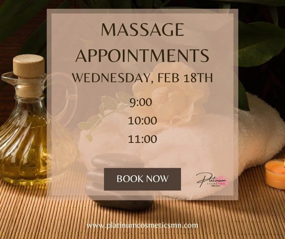 💆&zwj;♀️✨ Massage Openings TOMORROW &ndash; Wednesday, Feb 18th! ✨💆&zwj;♂️

Need a midweek reset? We have massage appointments available at:

🕘 9:00 AM
🕙 10:00 AM
🕚 11:00 AM

Whether you&rsquo;re feeling tight, stressed, or just need some relaxa