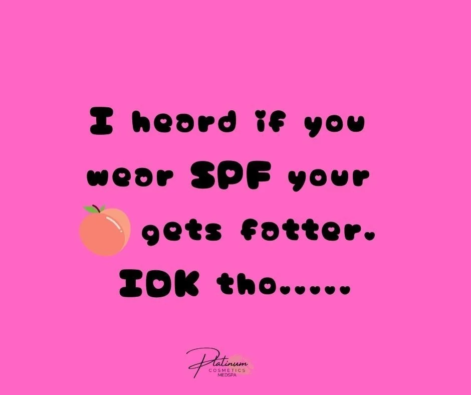 I heard if you wear SPF your 🍑 gets fatter&hellip;

IDK tho&hellip; I mean, what can it hurt? 😌☀️

But for real &mdash; wearing SPF daily helps prevent premature aging, dark spots, and sun damage. So if we&rsquo;re getting protected and thriving? T