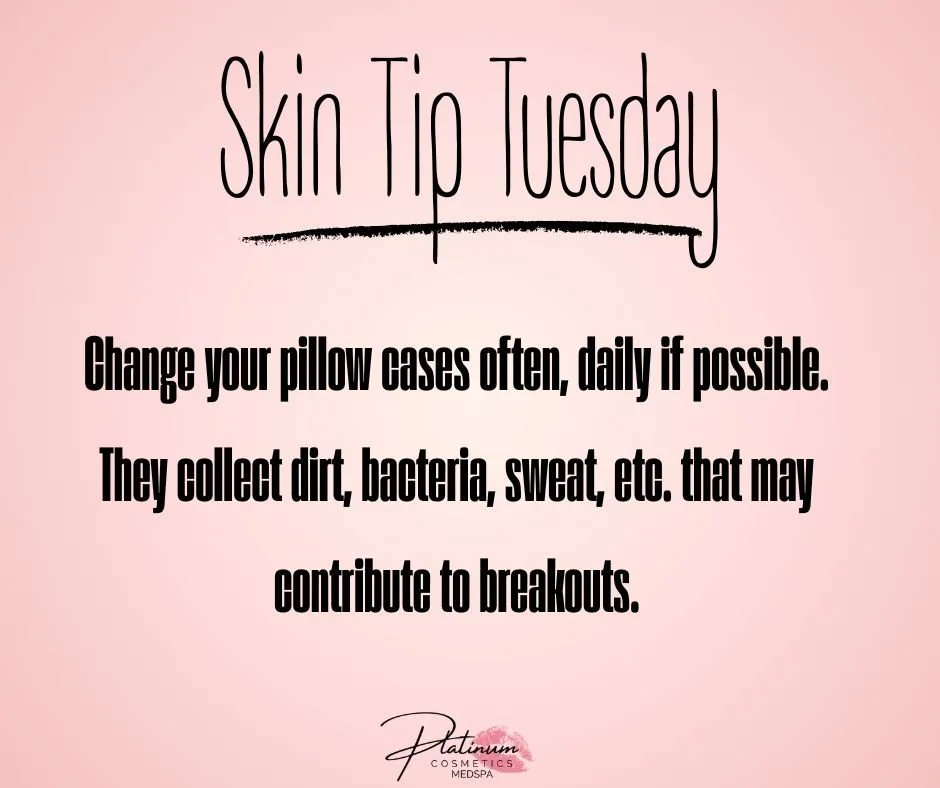 ✨ Skin Tip You Might Be Overlooking ✨

Change your pillowcases often &mdash; daily if possible 🙌

They collect dirt, oil, bacteria, sweat, and leftover product that can transfer right back onto your skin night after night&hellip; and contribute to b