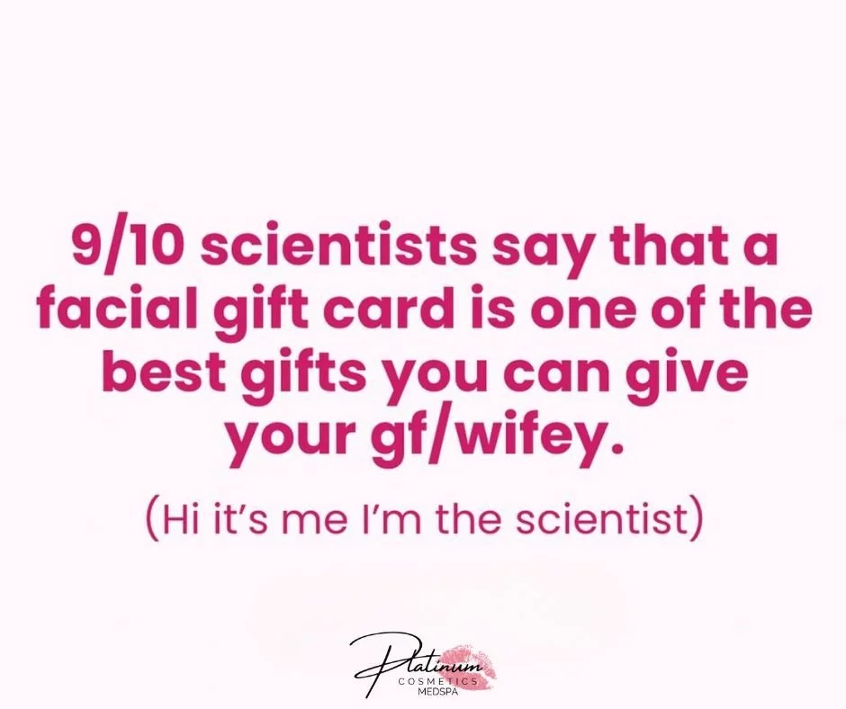 9/10 scientists agree a facial gift card is one of the best gifts you can give your gf/wifey&hellip;

Hi, hello&hellip; I&rsquo;m the scientist 👩&zwj;🔬✨

But seriously&mdash;glowing skin, relaxation, and a little &ldquo;me time&rdquo;? That&rsquo;s