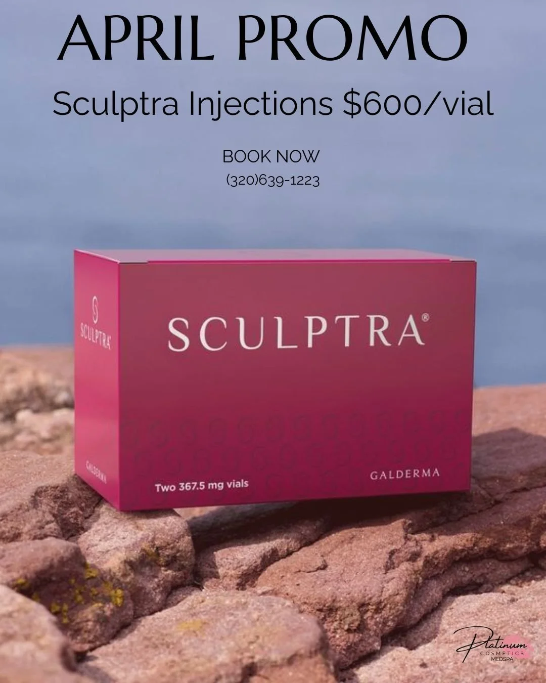 An elevated approach to aging gracefully ✨
Sculptra rebuilds your skin from within&mdash;restoring volume and improving texture over time.

April special &bull; $600/vial
Book now 💕 (320) 639-1223