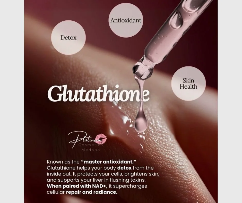 ✨💉 The Ultimate Power Duo: Glutathione + NAD+ 💉✨

If you&rsquo;re looking to level up your wellness and your glow&hellip; this is it 🔥

Glutathione is known as the body&rsquo;s master antioxidant &mdash; and for good reason. It works deep within y