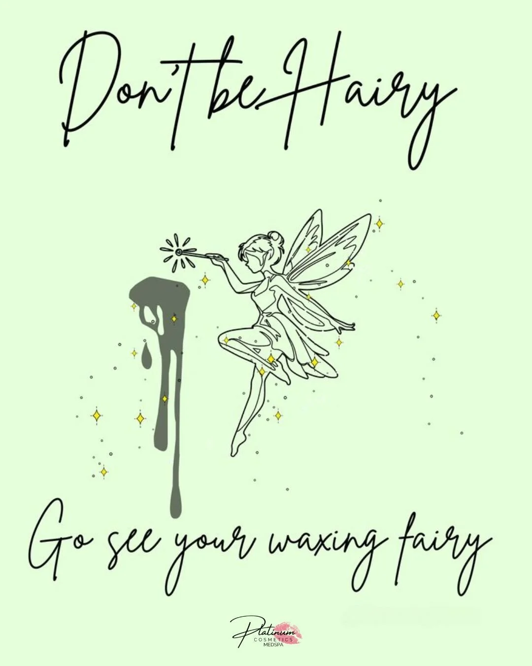 Don&rsquo;t be hairy&hellip; go see your waxing fairy 🧚&zwj;♀️✨
Smooth skin is just one appointment away 💕

Call now to book (320) 639-1223