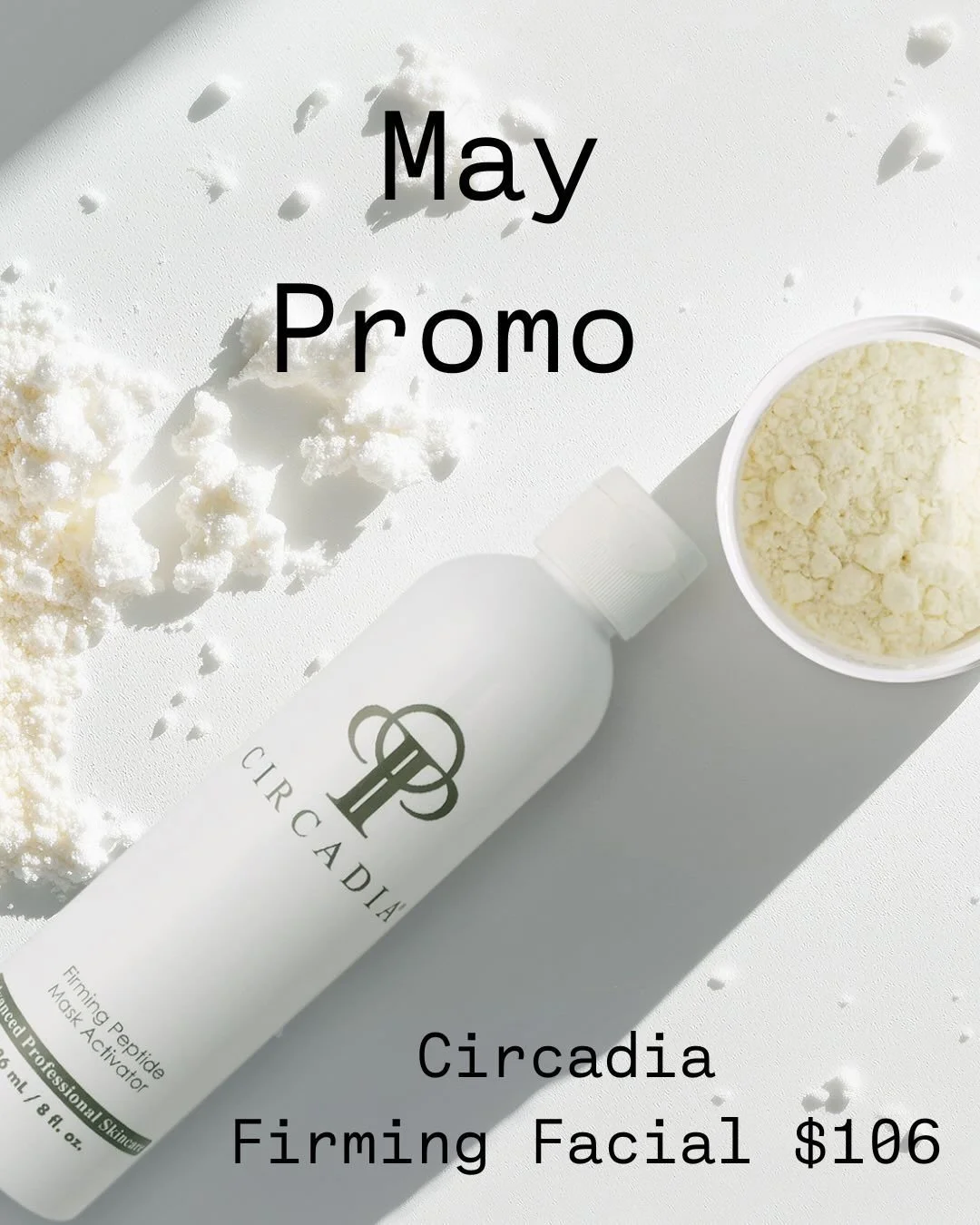 ✨ MAY PROMO ✨
Circadian Firming Peptide Mask Facial &ndash; $106
Lift. Tighten. Glow. 💫
This powerhouse anti-aging facial uses advanced peptide technology to instantly firm, tighten, and detoxify the skin&mdash;leaving you looking refreshed, sculpte