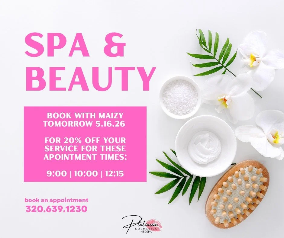 ✨ TOMORROW ONLY &bull; 5/16/26 ✨

Book with Maizy tomorrow at one of these available times:

🕘 9:00 AM
🕙 10:00 AM
🕧 12:15 PM

&amp; receive ✨20% OFF✨ your service!
Perfect time to treat yourself to some self-care 💖 

Spots are limited, so message