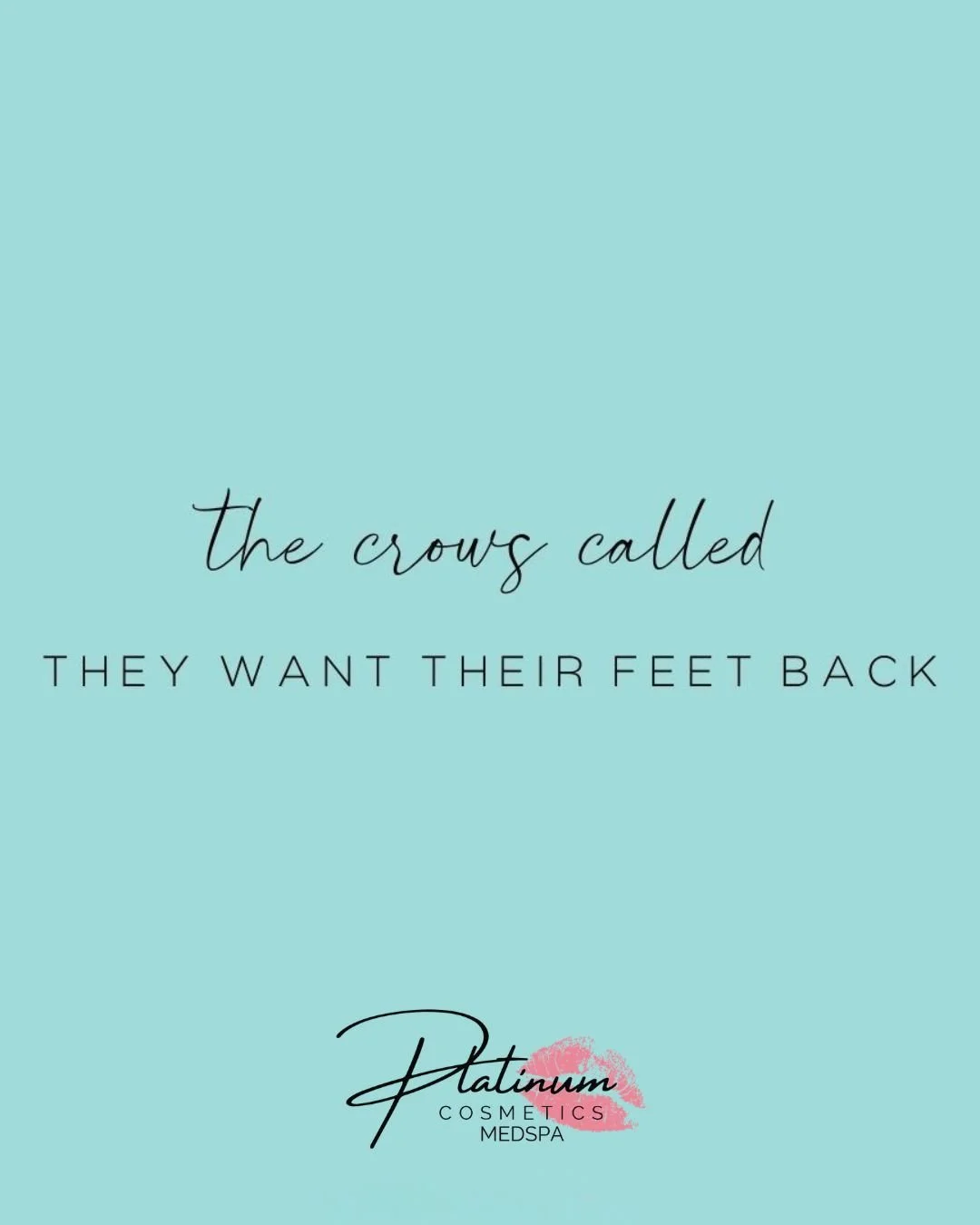 The crows called&hellip;
they&rsquo;re missing their feet 😅

Let&rsquo;s take care of those lines ✨💉
📞 320.639.1230