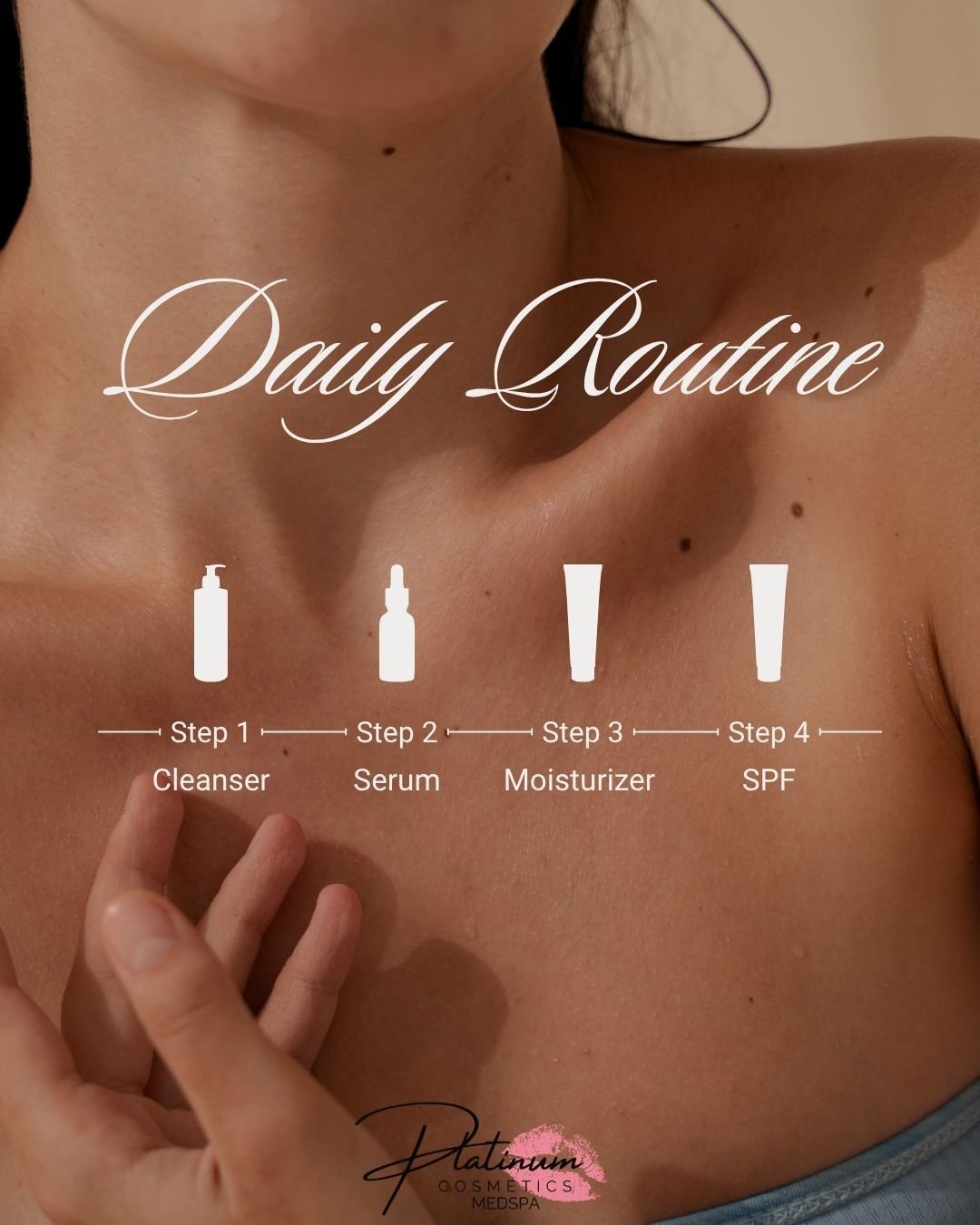 Self-Care Saturday 🤍✨

Daily ritual:
Cleanse 🧼
Serum ✨
Moisturizer 💧
SPF ☀️

Consistency is the secret to glowing skin