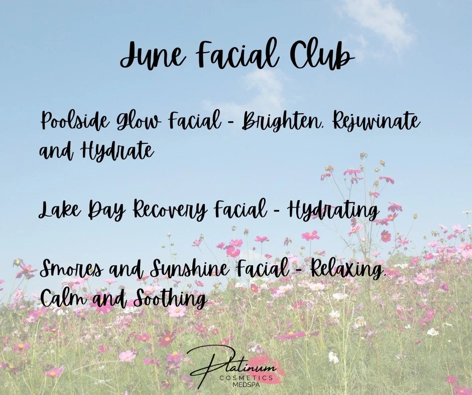 ☀️🌊 JUNE FACIAL CLUB EXCLUSIVES 🌊☀️

Facial Club Members get access to these amazing seasonal facials all month long! 

Designed to keep your skin glowing, hydrated, and refreshed through all your summer adventures. ✨

🏖️ Poolside Glow Facial
Brig