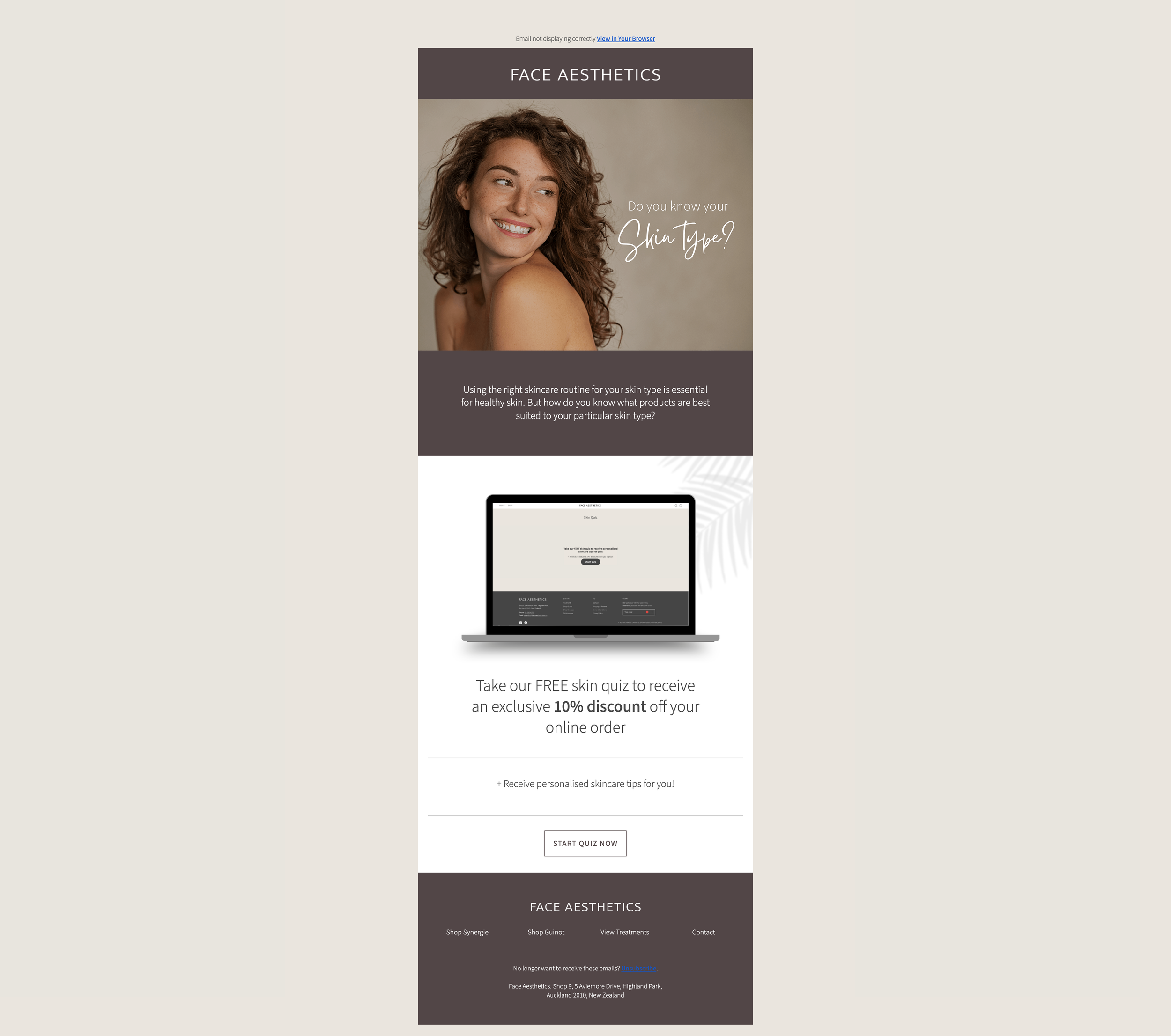 EDM design for Face Aesthetics by Jayne Millar Design