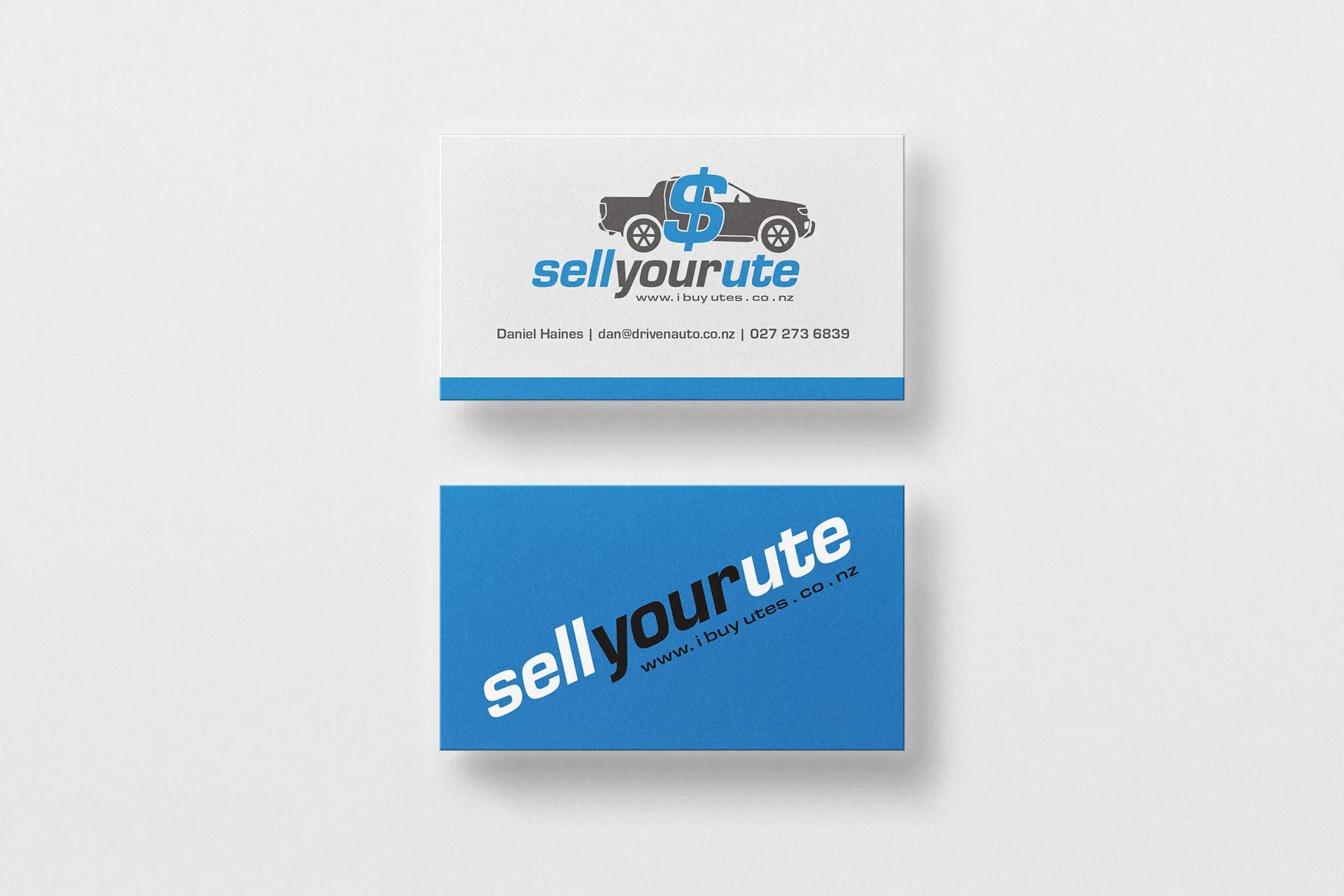 Sub-logo and business card design for Driven Auto Sales by Jayne Millar Design