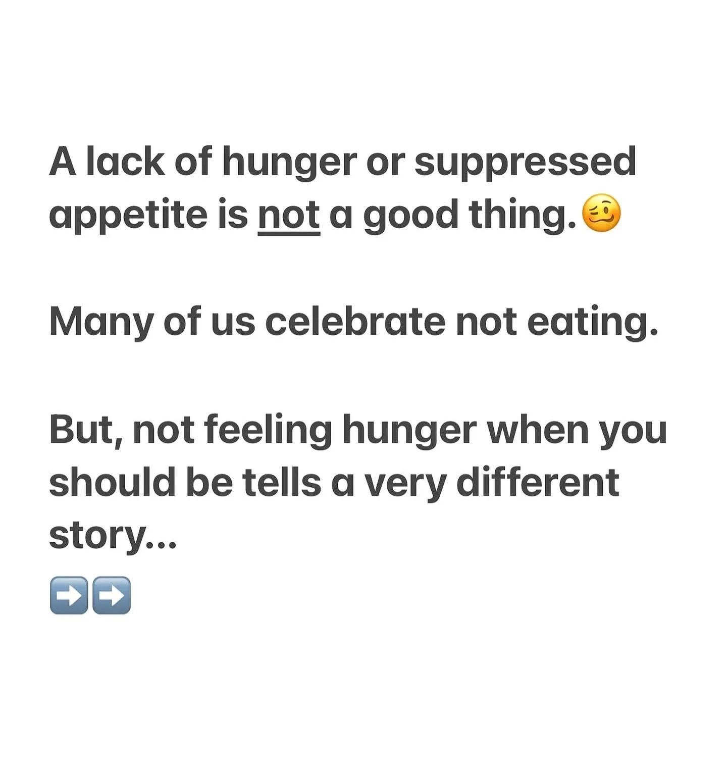 🧠🗣️Your body&rsquo;s cry for help: lack of hunger 😖

The amount of years you&rsquo;ve spent dieting, yo-yoing with your food, ignoring hunger- has added an immense amount of stress on your body- probably in weight too🫠- and not having regular hun