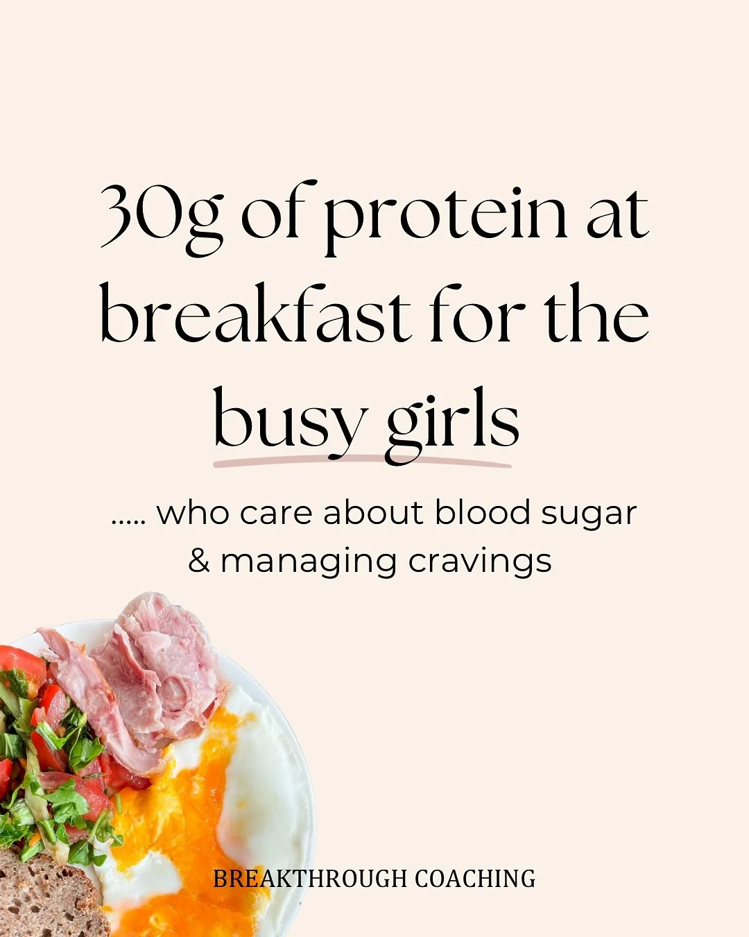 ✨Ladies, your breakfast is setting the tone for your entire day

That 30g of protein at breakfast isn&rsquo;t just a random number- it&rsquo;s a game changer for your hormones, energy, and cravings ✅🔋

💪🏼Protein first thing = stable blood sugar &r