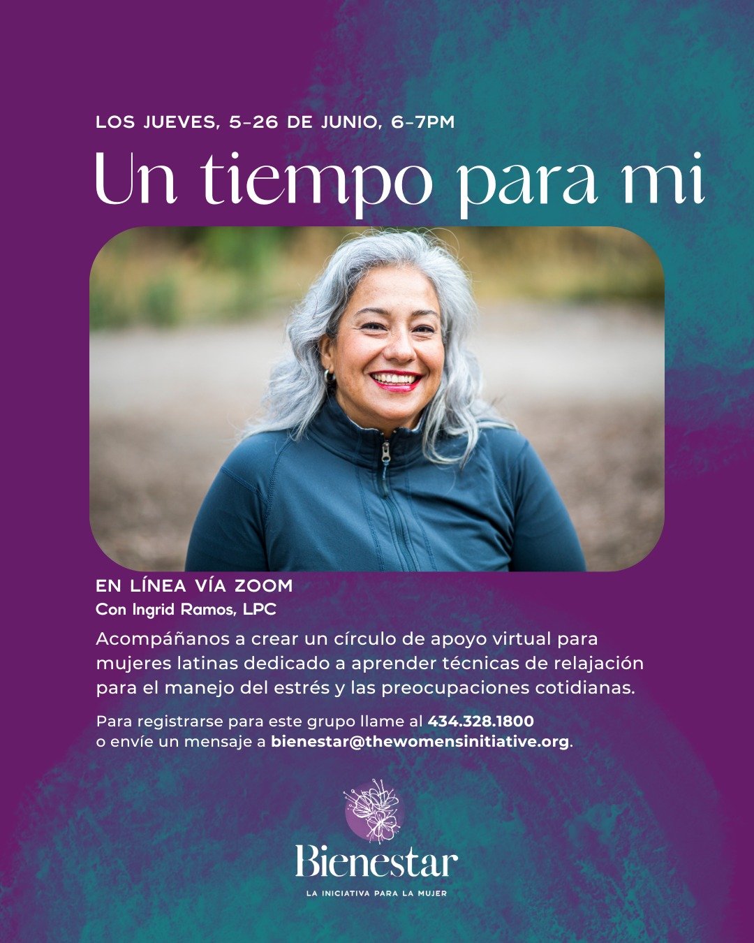 &iexcl;Todav&iacute;a est&aacute;s a tiempo de unirte a Un tiempo para mi! Acomp&aacute;&ntilde;anos a crear un c&iacute;rculo de apoyo virtual para mujeres Latinas dedicado a aprender t&eacute;cnicas de relajaci&oacute;n para el manejo del estr&eacu