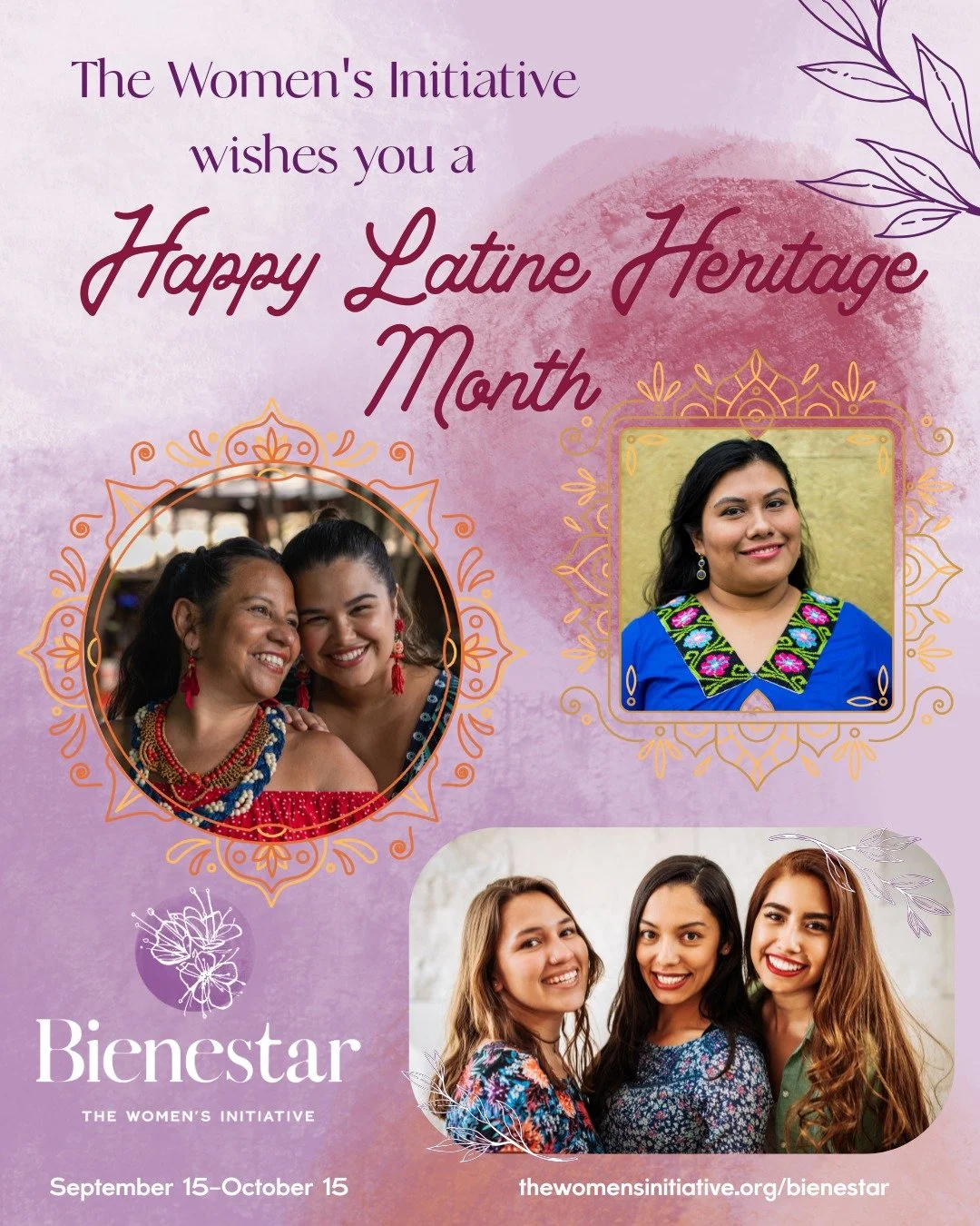 💜 It's World Mental Health Day and Latine Heritage Month! 💜

At The Women&rsquo;s Initiative, we&rsquo;re celebrating the beauty and strength of Latine cultures. Our Bienestar program has many upcoming opportunities to gather and grow together &mda
