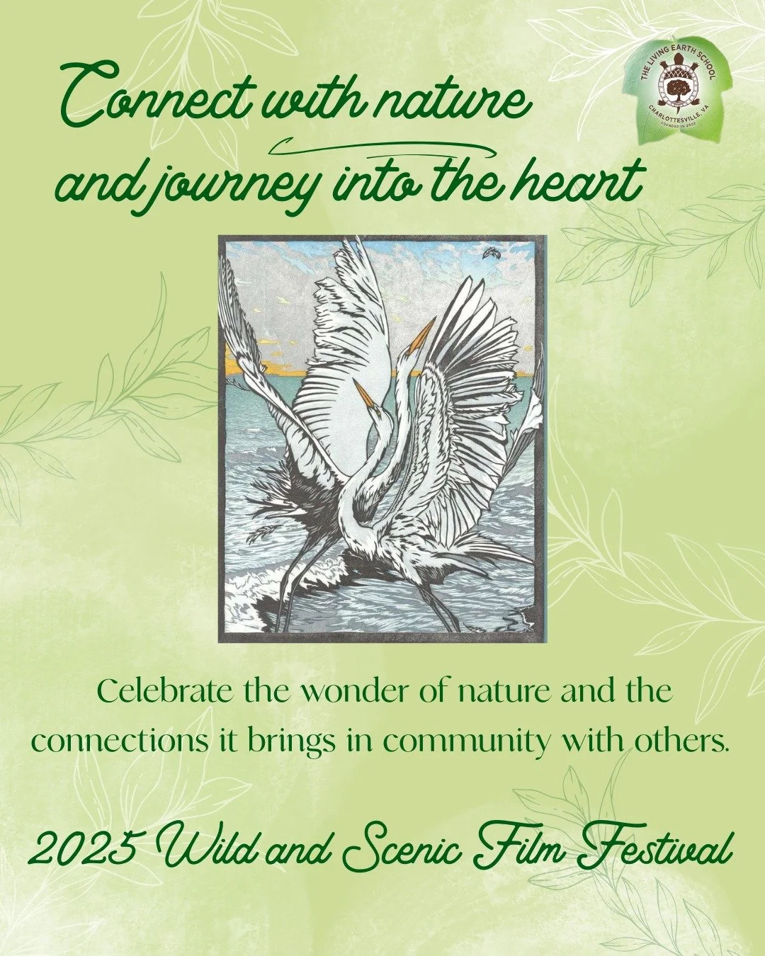 🌱 Looking for a meaningful and inspiring night?🎬
Join the community for Wild &amp; Scenic Film Festival, hosted by Living Earth School on Friday, October 17, 5&ndash;8pm at PVCC! Their theme for the chosen films is Earth Care, People Care. The film