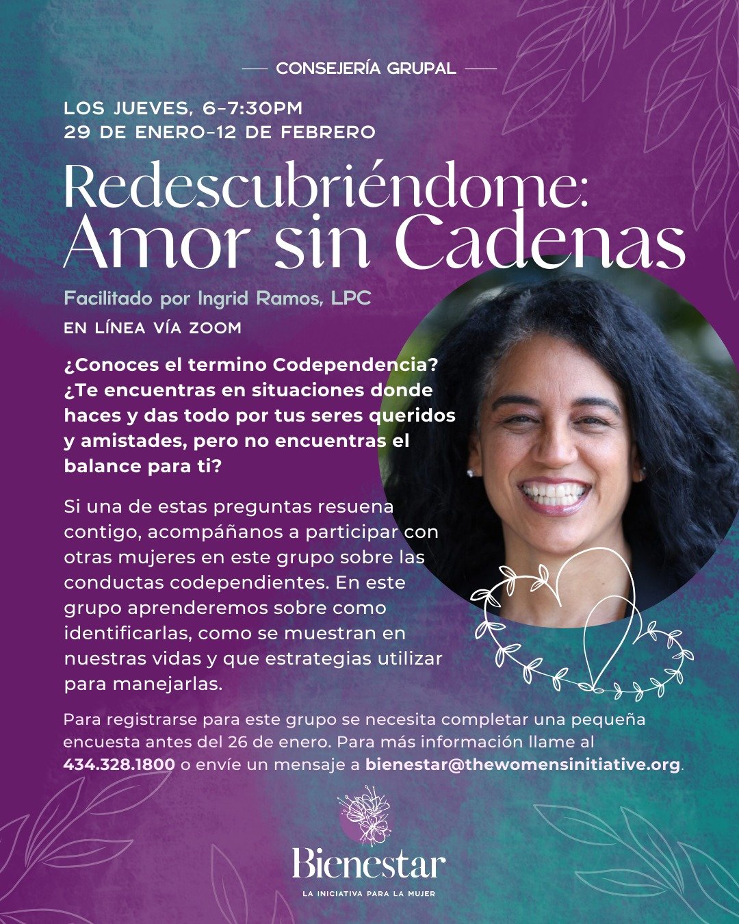 Do you ever find yourself putting others first so much that your own needs feel invisible? Join Rediscovering Me: Love Without Chains, a 3-session virtual group exploring codependent behaviors, how they affect your relationships, and strategies to ca