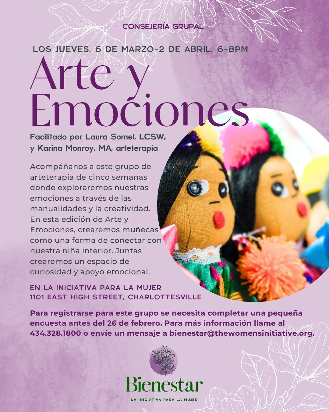Acomp&aacute;&ntilde;enos en Arte y Emociones, un programa grupal de cinco semanas que utiliza la arteterapia para explorar emociones y conectar con nuestra ni&ntilde;a interior. Juntas crearemos un espacio de creatividad, reflexi&oacute;n y sanaci&o
