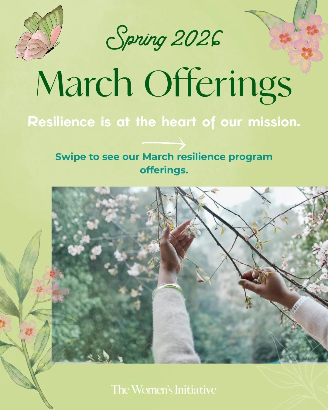 As winter begins to soften into spring, March invites moments of reflection, movement, and connection. 🌱

At The Women&rsquo;s Initiative this month, our programs create space to slow down, reconnect, and care for our well-being in community.

Join 