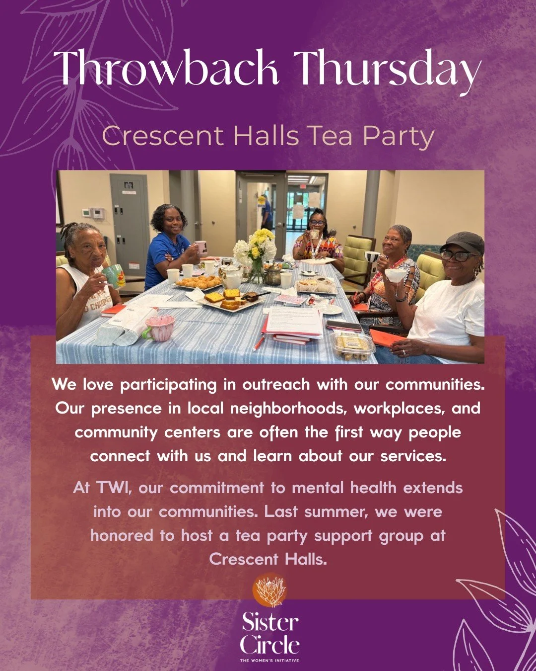 Throwback Thursday 💜 &mdash; We love being out in the community. Our presence in local neighborhoods, workplaces, and community centers is often the first way people connect with us and learn about the support we offer.

Last summer, we hosted a tea