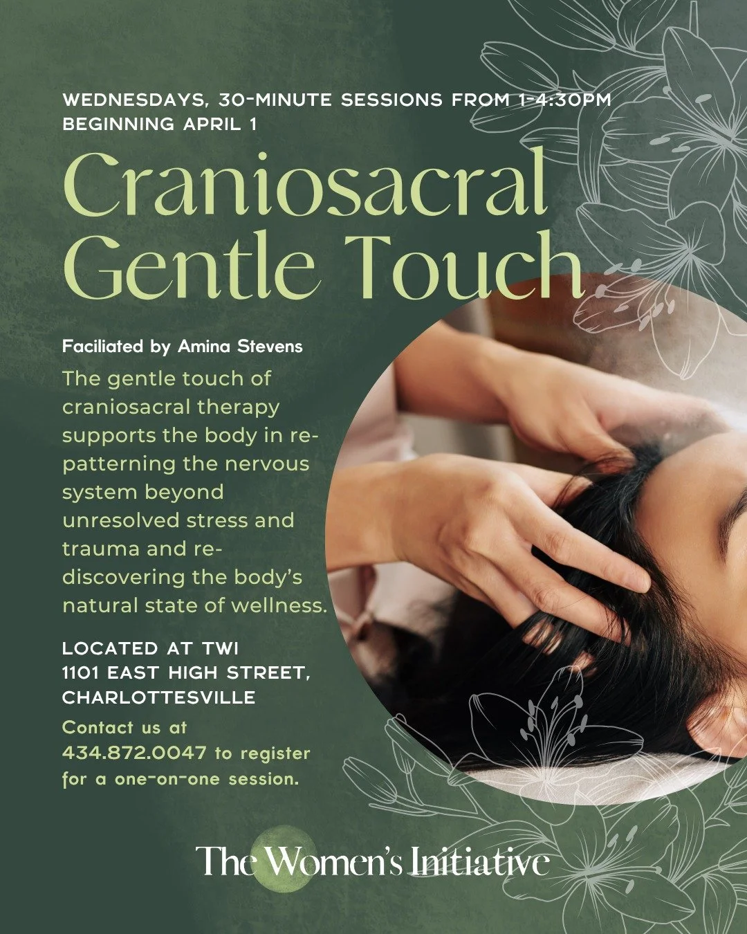 Looking for a moment to slow down and reconnect? 🌿

Craniosacral Gentle Touch is a gentle, one-on-one therapy that supports relaxation, nervous system regulation, and a greater sense of calm and connection.

Sessions are available Wednesdays from 1&