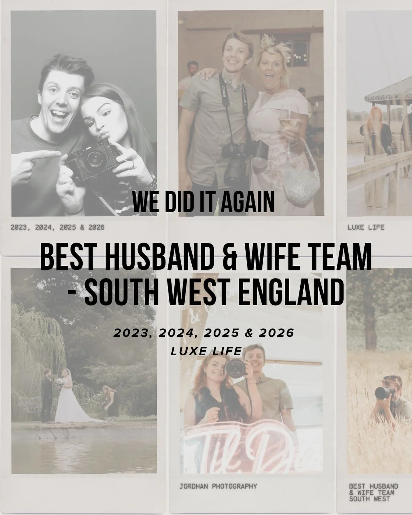 Hello, you&rsquo;ve reached the best husband and wife team in the South West &hellip; FOUR YEARS RUNNING 🕺 

We don&rsquo;t even have the words to express how grateful we are to each and every one of you. Thank you for trusting us to capture your pr