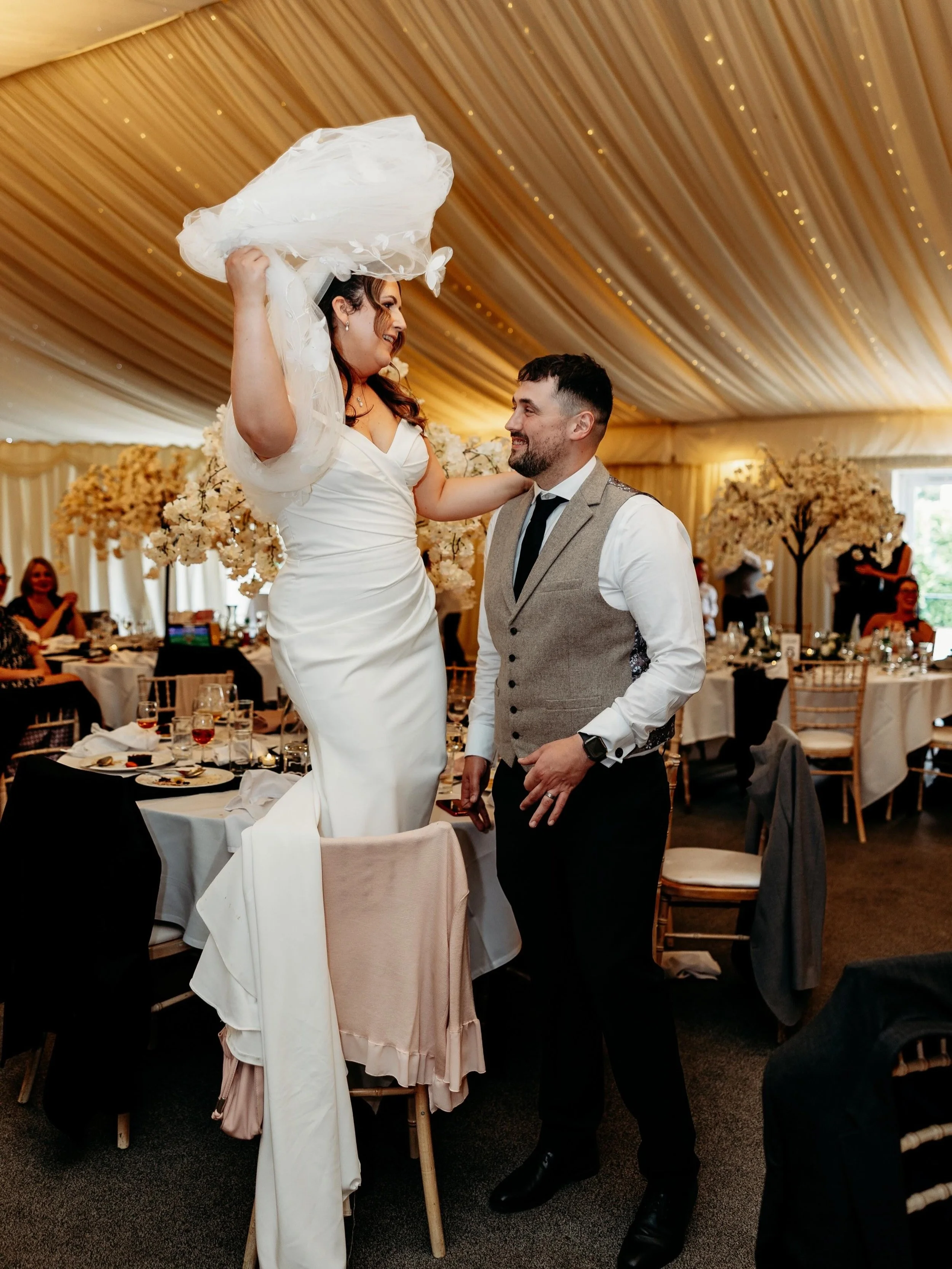 It&rsquo;s your wedding&hellip; if you want to stand on the chair and dance, STAND ON THE CHAIR AND DANCE 🕺❤️ 

Congratulations A &amp; J 

Photographers: @jordhanphotography 
Venue: @batchcountryhouse 
Dress: @sogorgeousbridal 
Hair &amp; MUA: @the