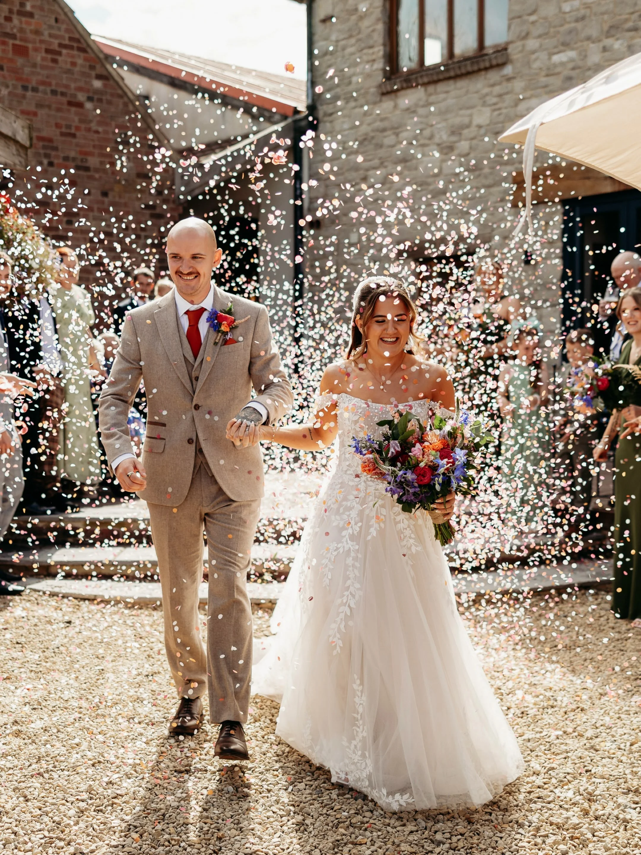 When we say &ldquo;get more confetti than you think&rdquo;, THIS is what we mean 🎉 

Congratulations N &amp; T - thank you so much for choosing us to capture your special day 💖 

Photographers: @jordhanphotography 
Venue: @thebarnatberkeley 
Dress: