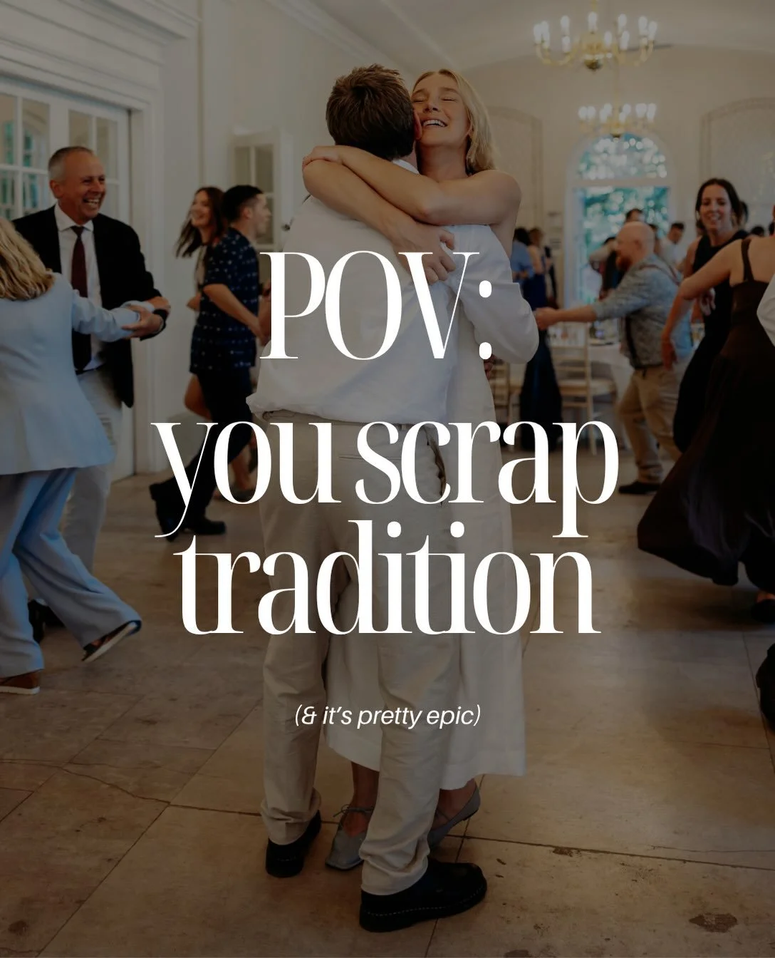 POV: you scrap tradition (&amp; it&rsquo;s pretty epic) 🕺 

I will never stop talking about T &amp; J&rsquo;s wedding. They had their legal ceremony the week before with their close family and then decided they wanted to celebrate with their family 