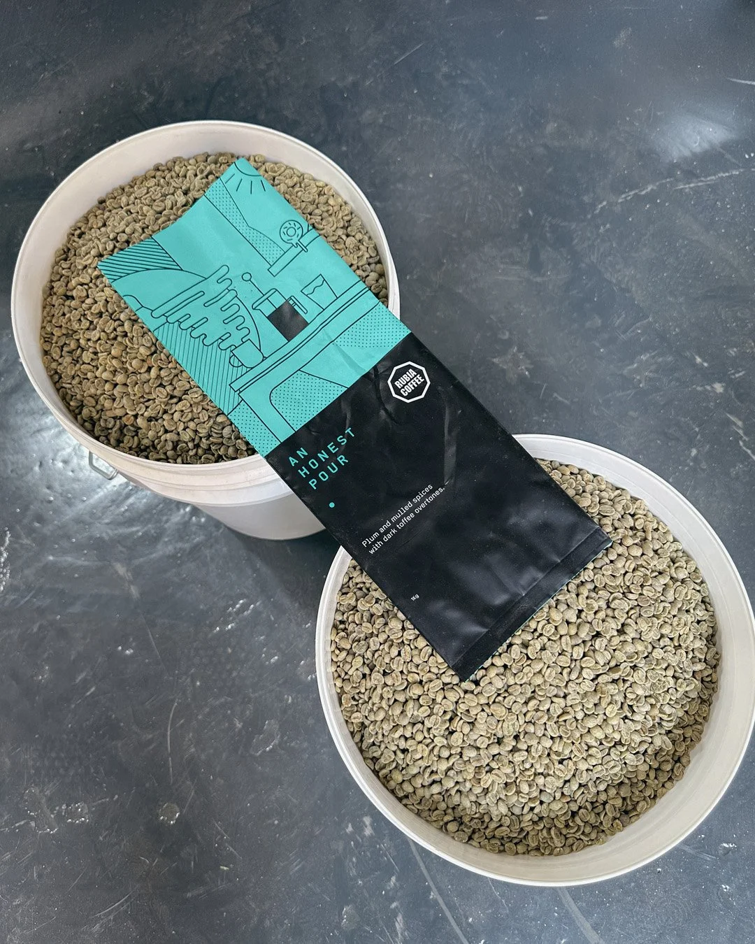 An Honest Pour&rsquo;s heading into the roaster.
Plum and mulled spices with dark toffee overtones. No fuss. Just good coffee.