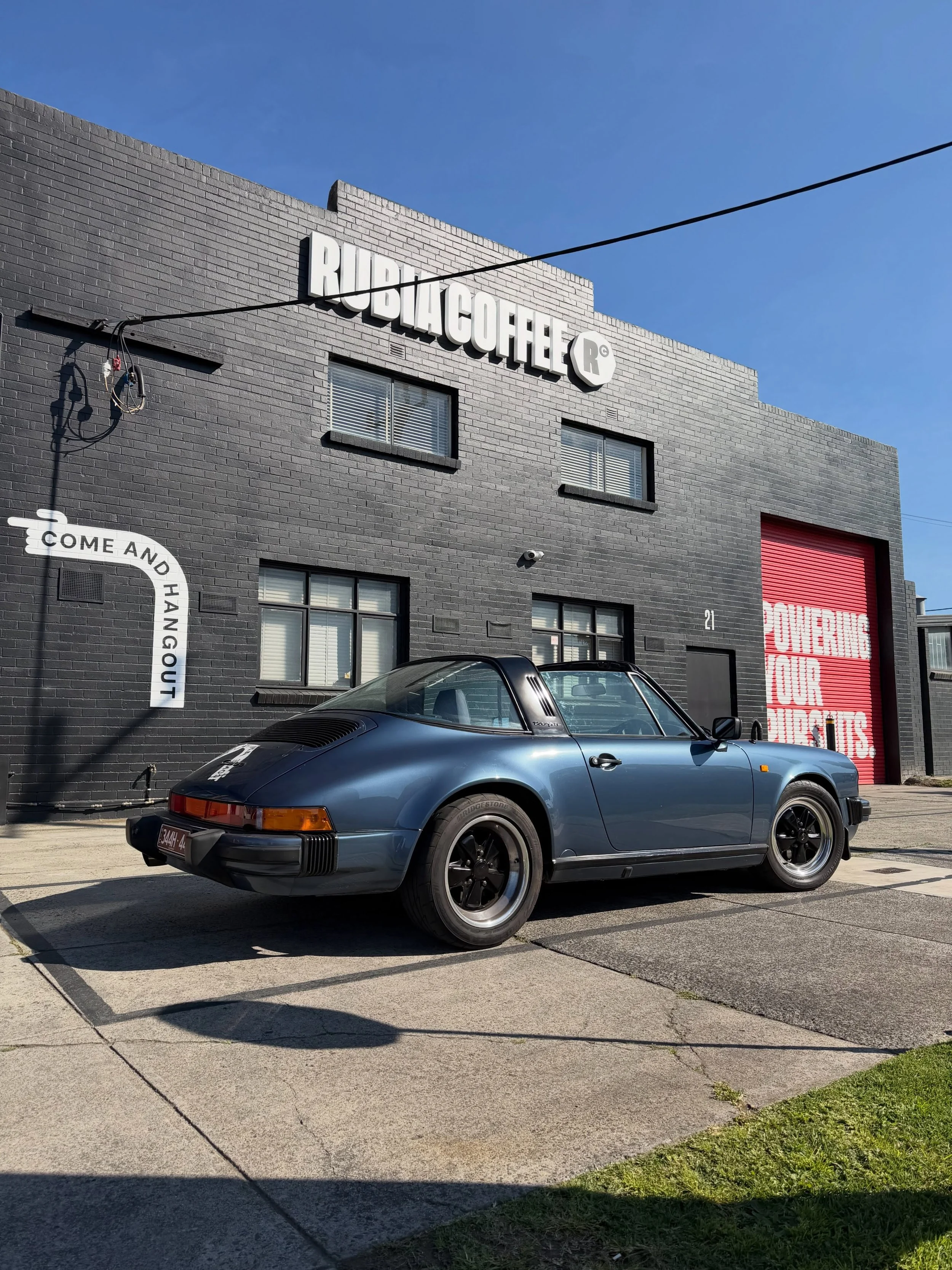 Perfect day for a coffee run in the Targa