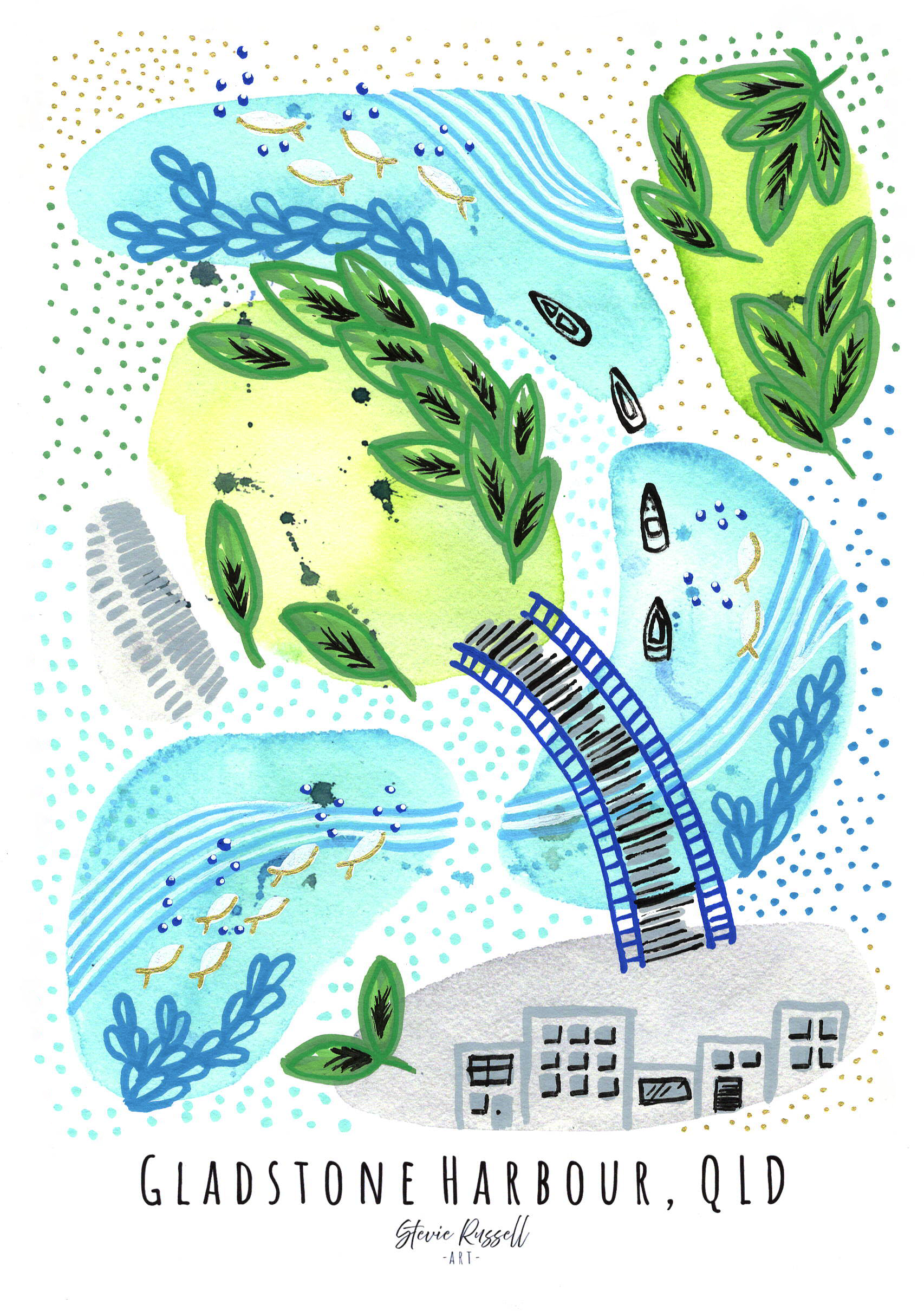 'Gladstone Harbour, QLD' Art Print