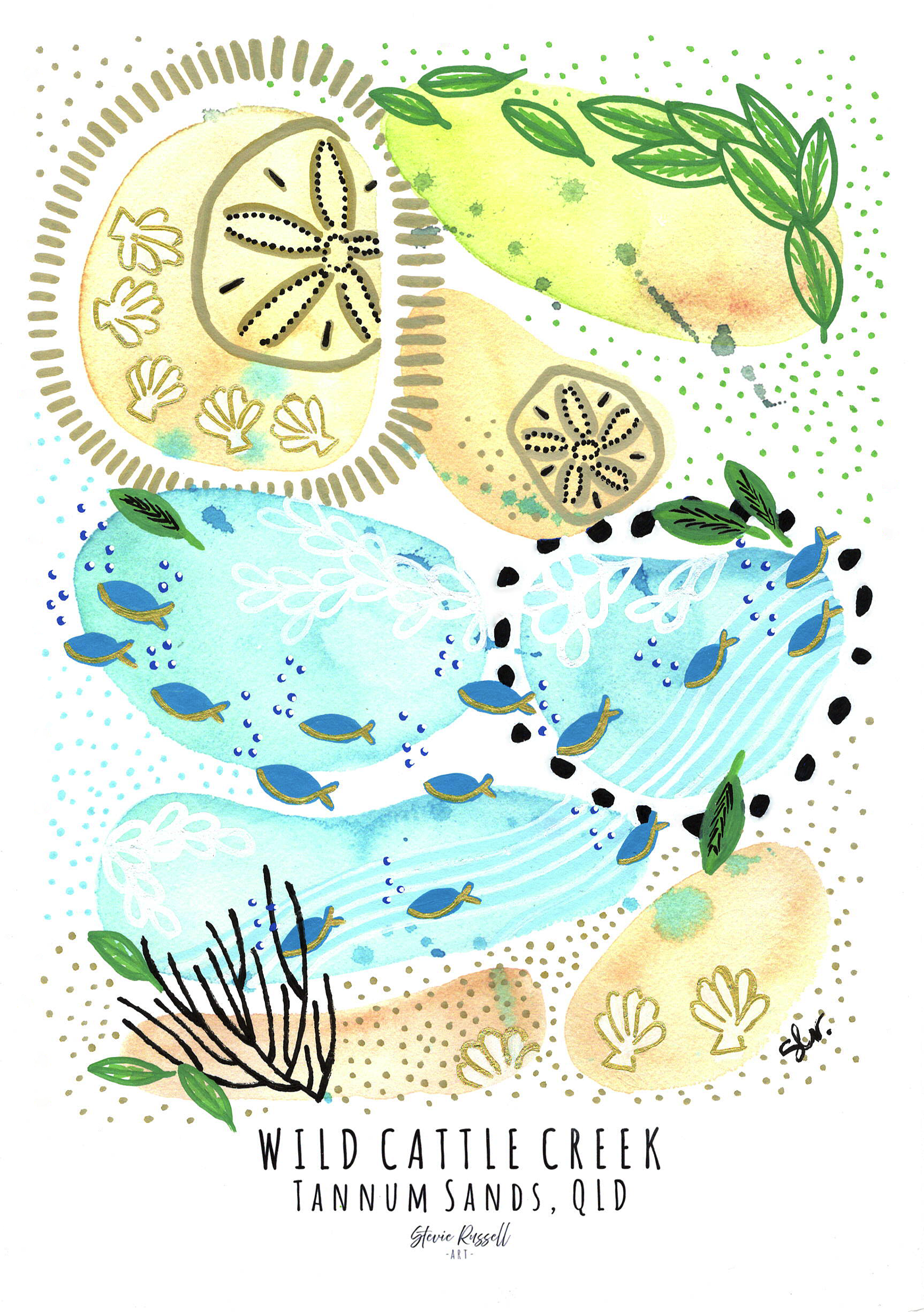 'Wild Cattle Creek, QLD' Art Print