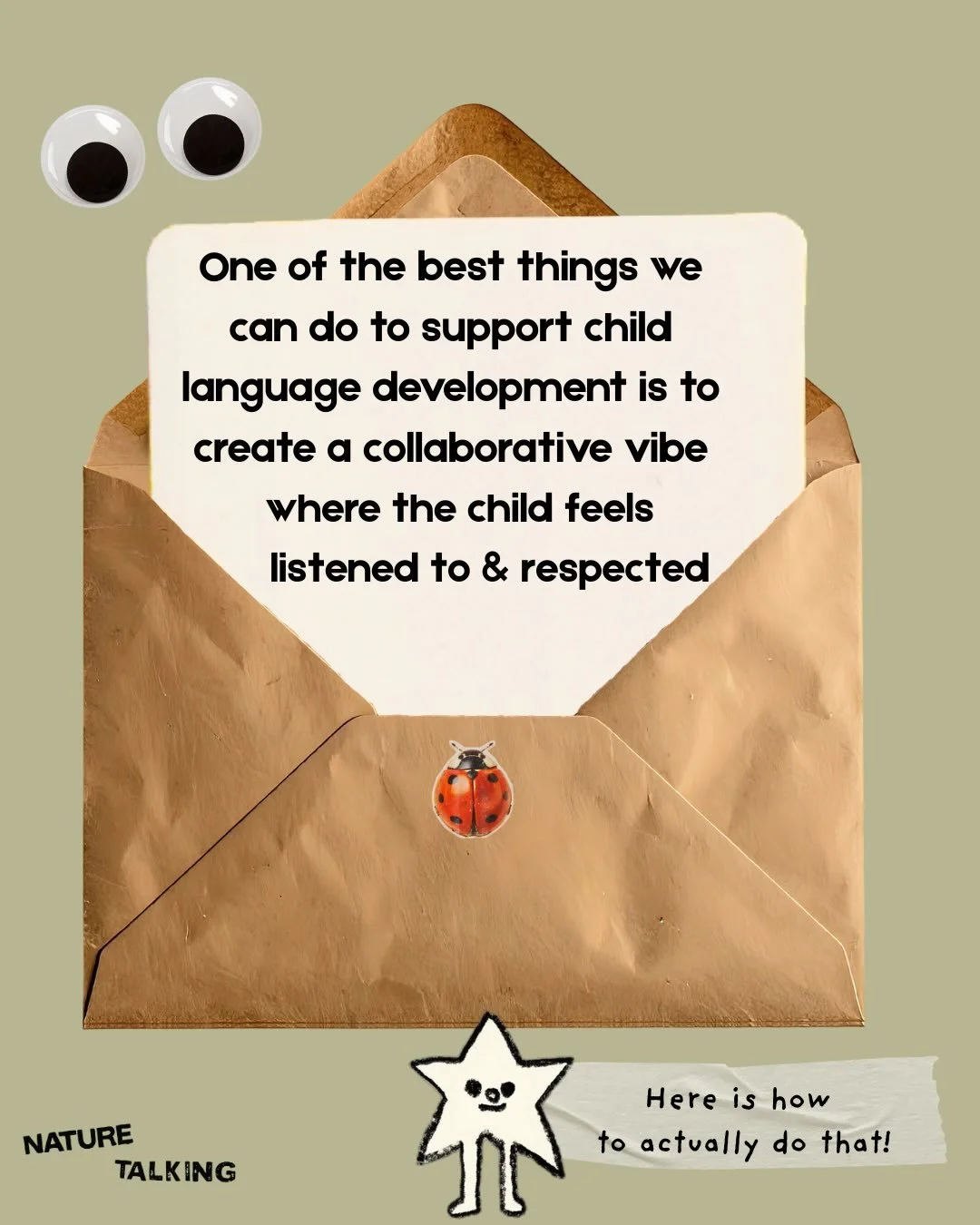 creating a collaborative and respectful atmosphere is a SUPER important step for supporting child language development 

Here are ideas to help you do this! 

Use &ldquo;we&rdquo;, try &ldquo;I wonder&rdquo; statements, react with lotsa curiosity rat