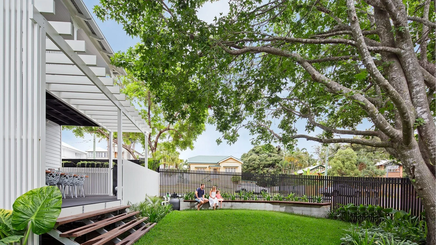 Split-level home stepped to suit a sloping block