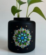 Hand Painted Glass Pot
