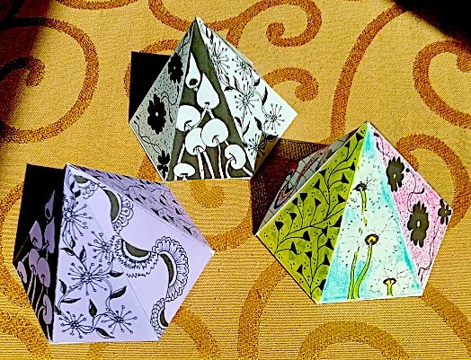 SHAPES TO SHOW - Hexagonal Pyramid #2 - Seven Flowers - three examples - March 12 2024.jpeg