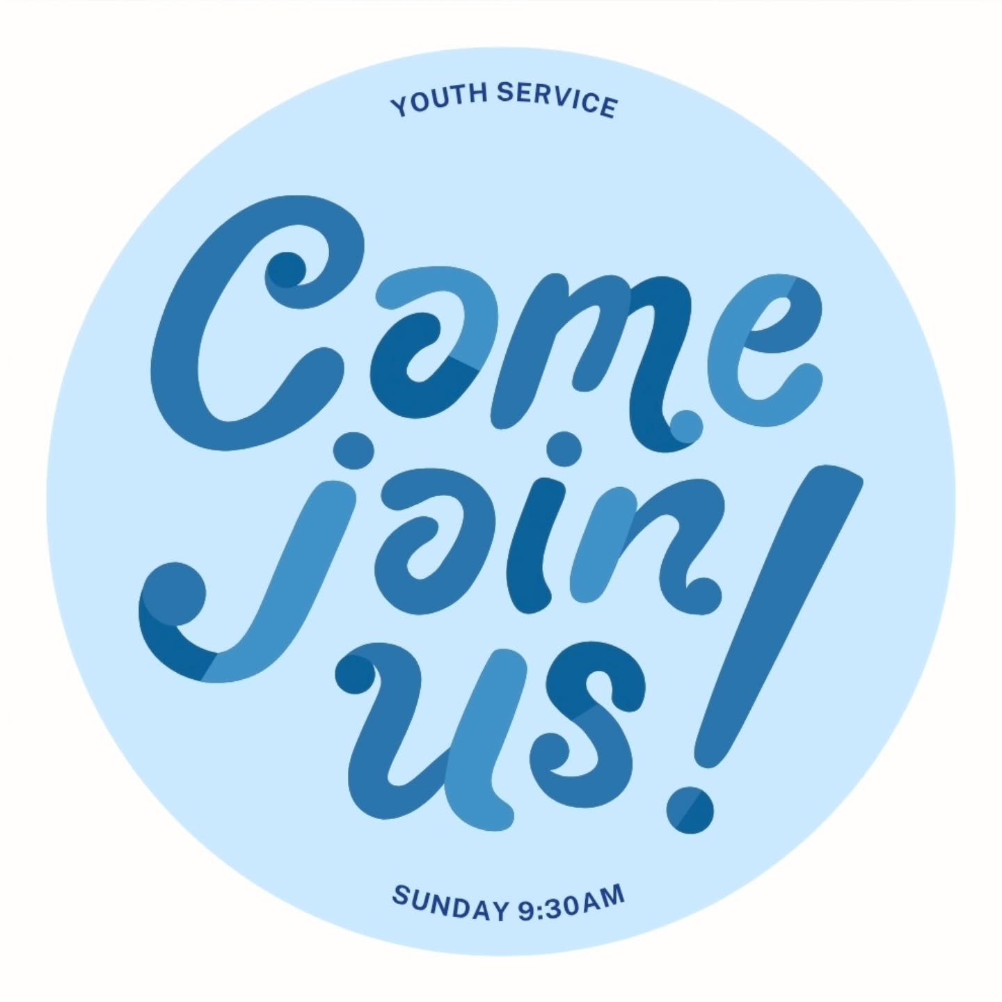 Join us this Sunday for Youth Service at 9:30am! We'll have praise, a weekly message, and Sunday School, so join us together in getting to know God more through his Word!