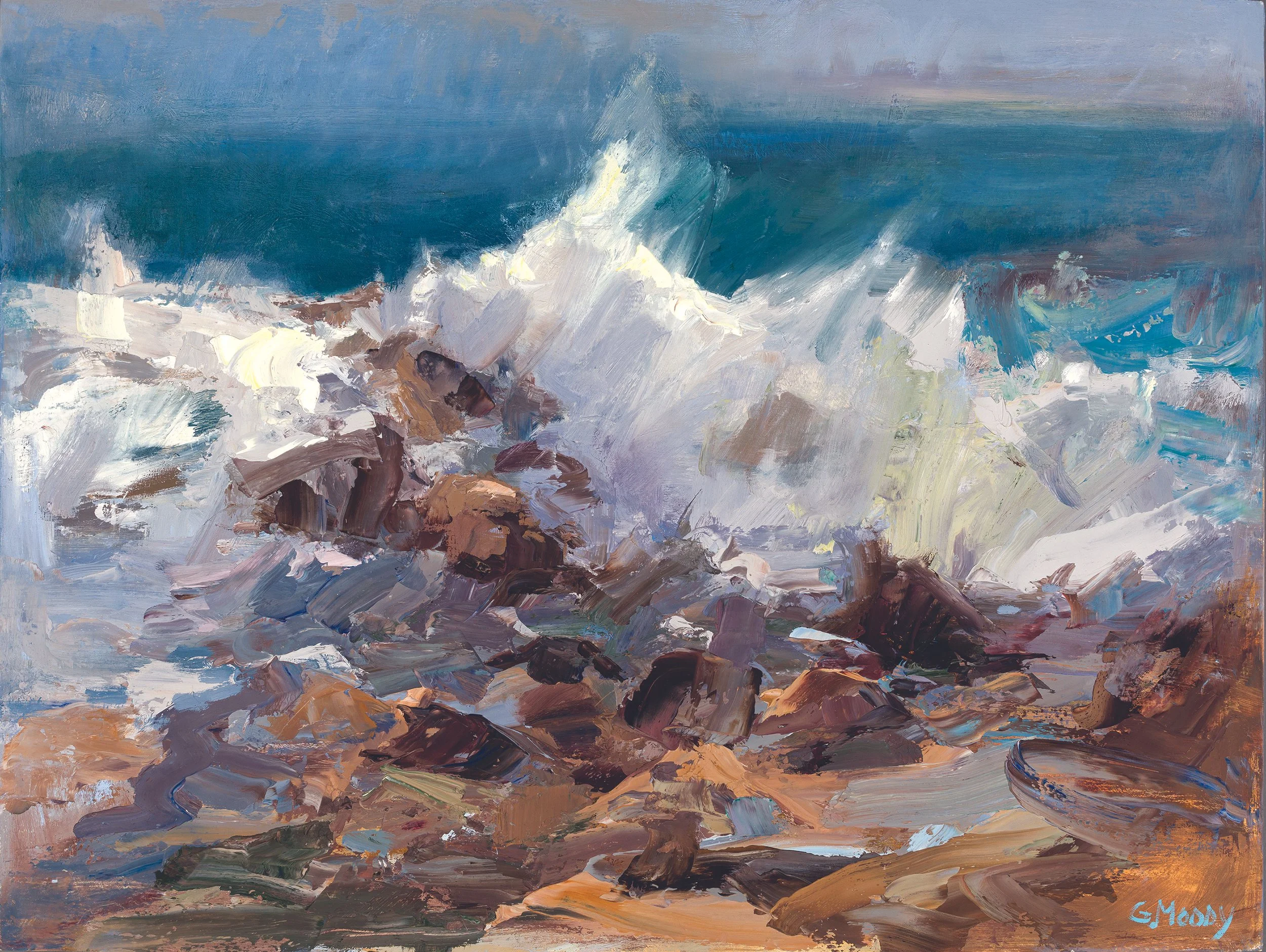 Luna: Impressionistic Wave Painting 18 x 24