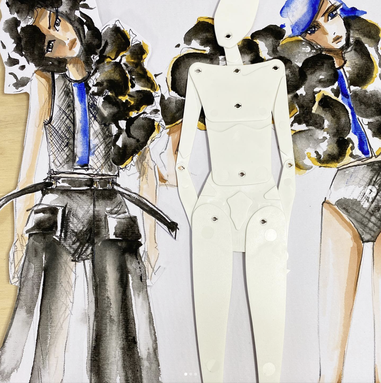 Fashion illustration tool Fashion design mannequin Recyclable polycarbonate mannequin Fashion sketching aid A3 size fashion tool Adjustable fashion mannequin fashion design tool  Mobile limb mannequin Fashion pose 