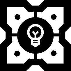 Lightbulb icon with a dollar sign inside on a black background