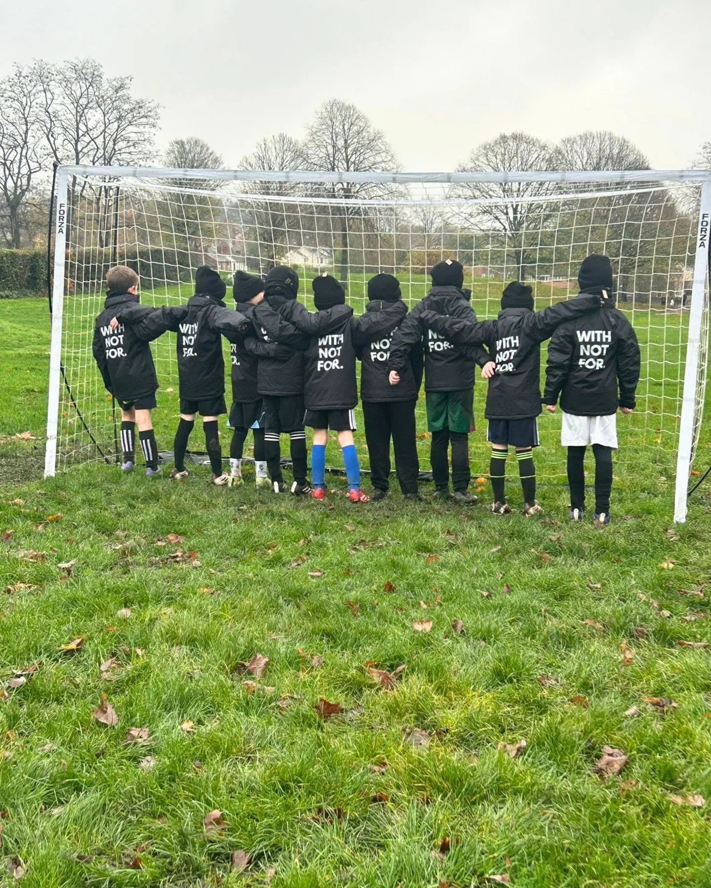 At With Not For we believe in working within our own communities to ensure that inclusion is always on the agenda. Particularly for those of school age. 

This is @mskelgee eldest son and his football team. They proudly wear the WNF logo showcasing t
