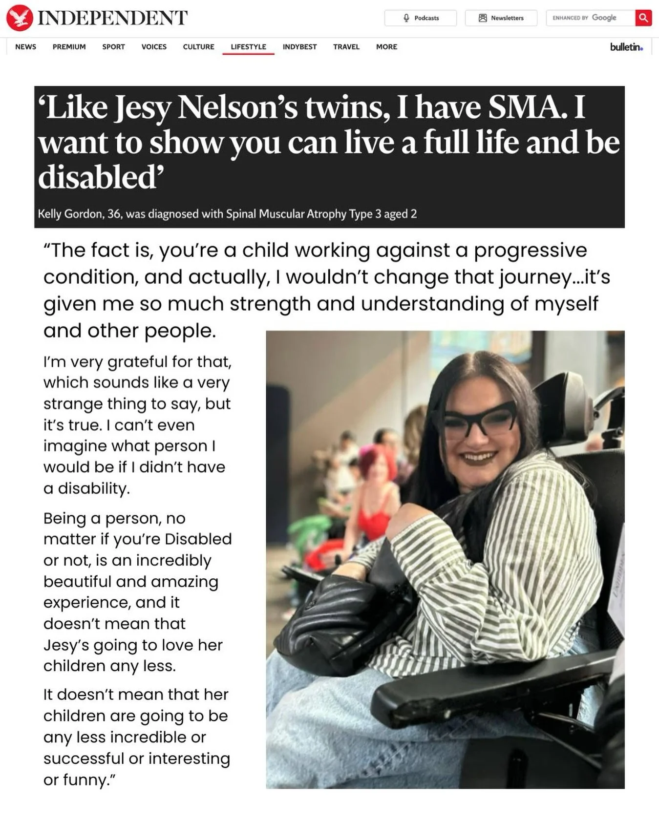Our CEO @mskelgee spoke with The Independent on her feelings about the diagnosis of Jesy Nelson&rsquo;s twins and her campaign for newborn screening. 

Speaking about her own disability and internalised ableism Kelly says:

&ldquo;The fact is, you&rs