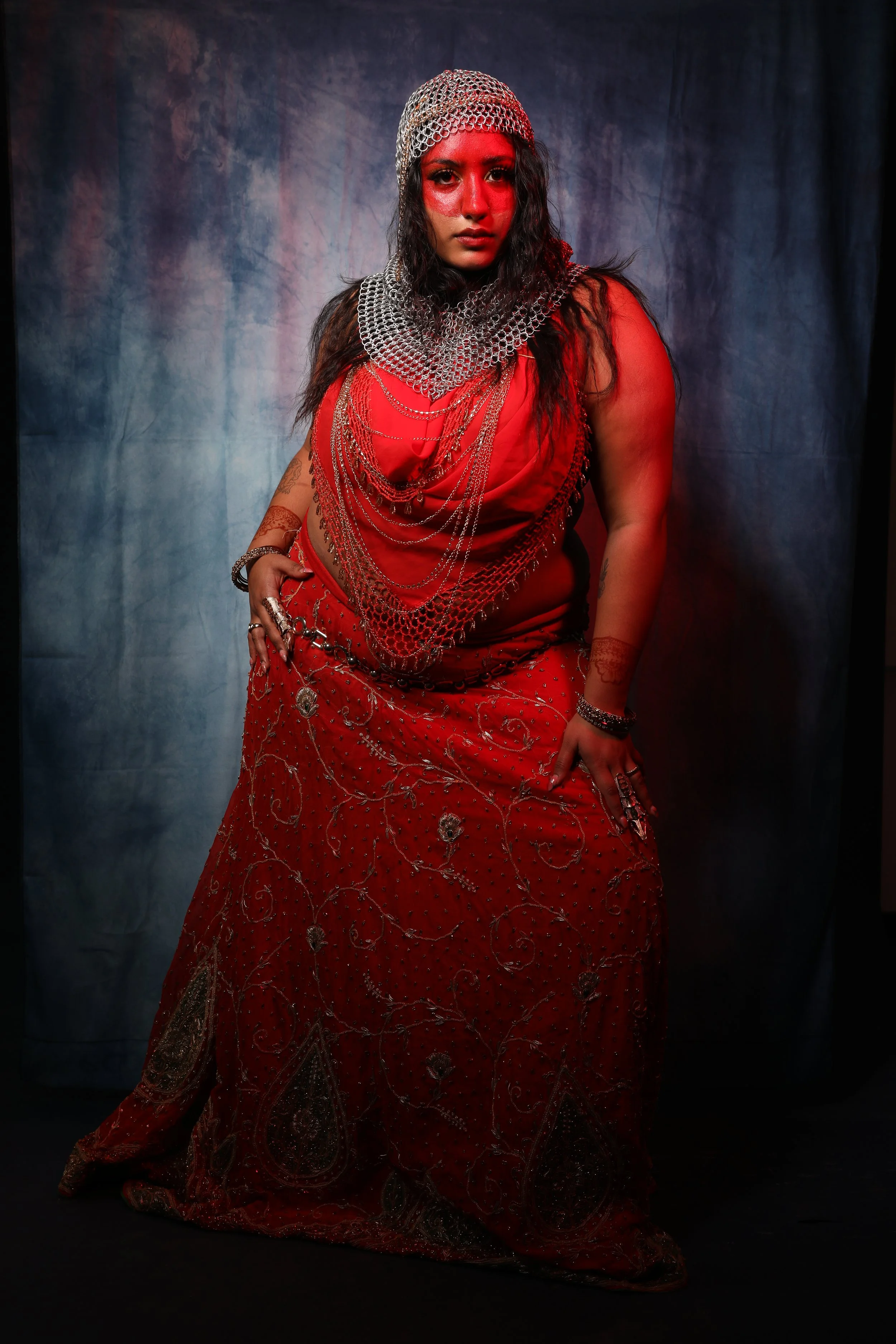 Portrait of Shareena Emambocus - chainmail headpiece